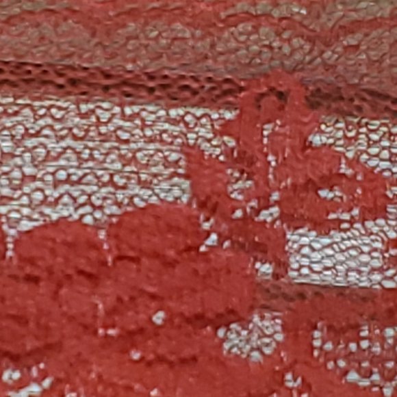 Chantilly Lace Trim - 2.5" x 3.5 yards - Red with scalloped Edge - Floral - Picture 4 of 5